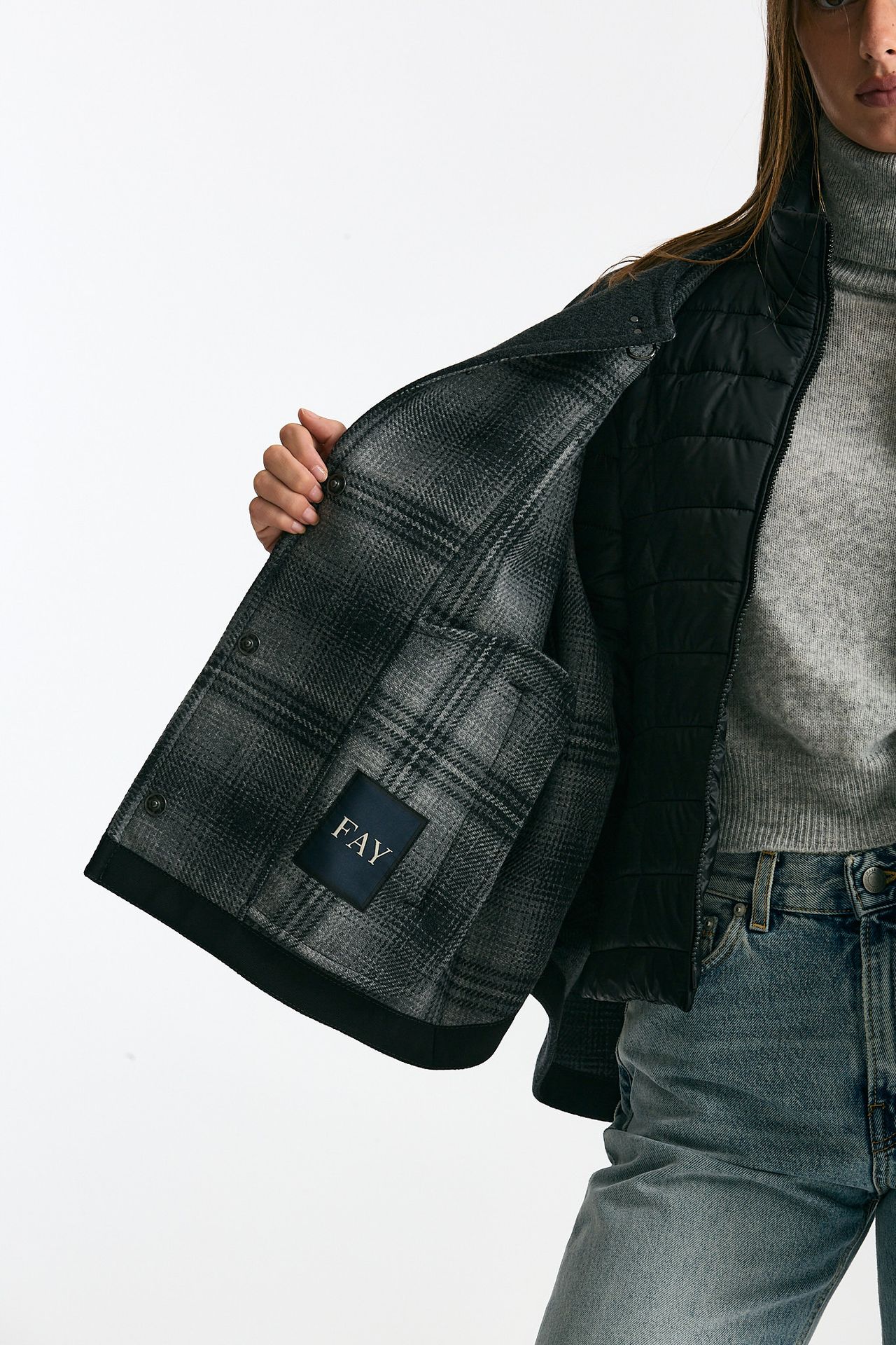 Cappa con giacca imbottita antracite donna Fay - 7