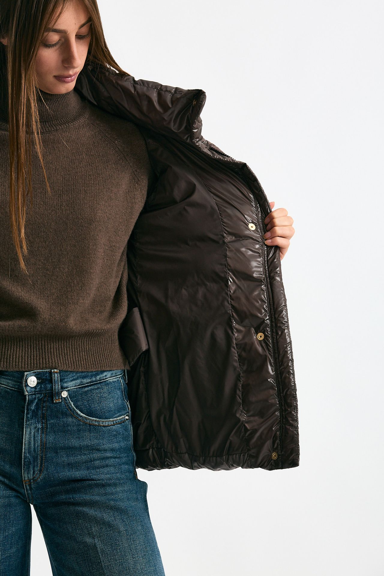 Piumino corto cioccolato donna Fay - 5