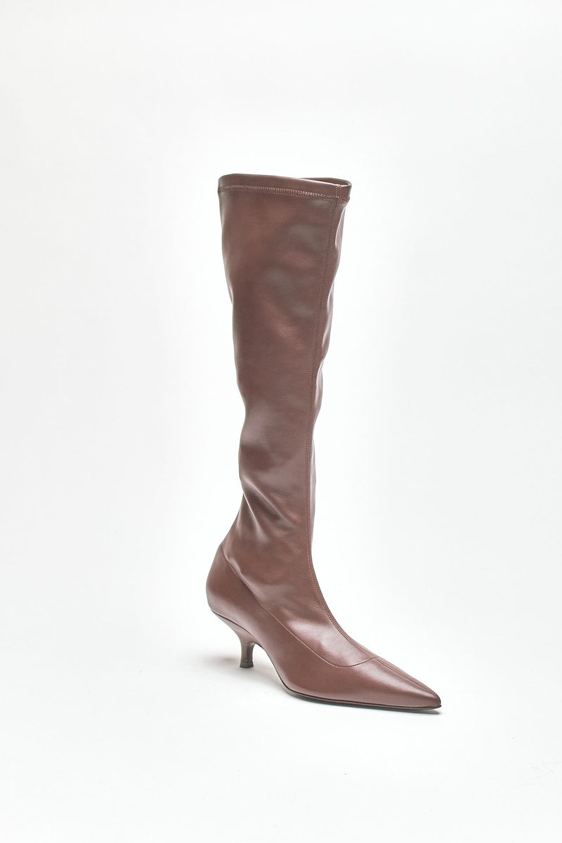 stivali hera in pelle sintetica cioccolato donna Gia borghini - 2