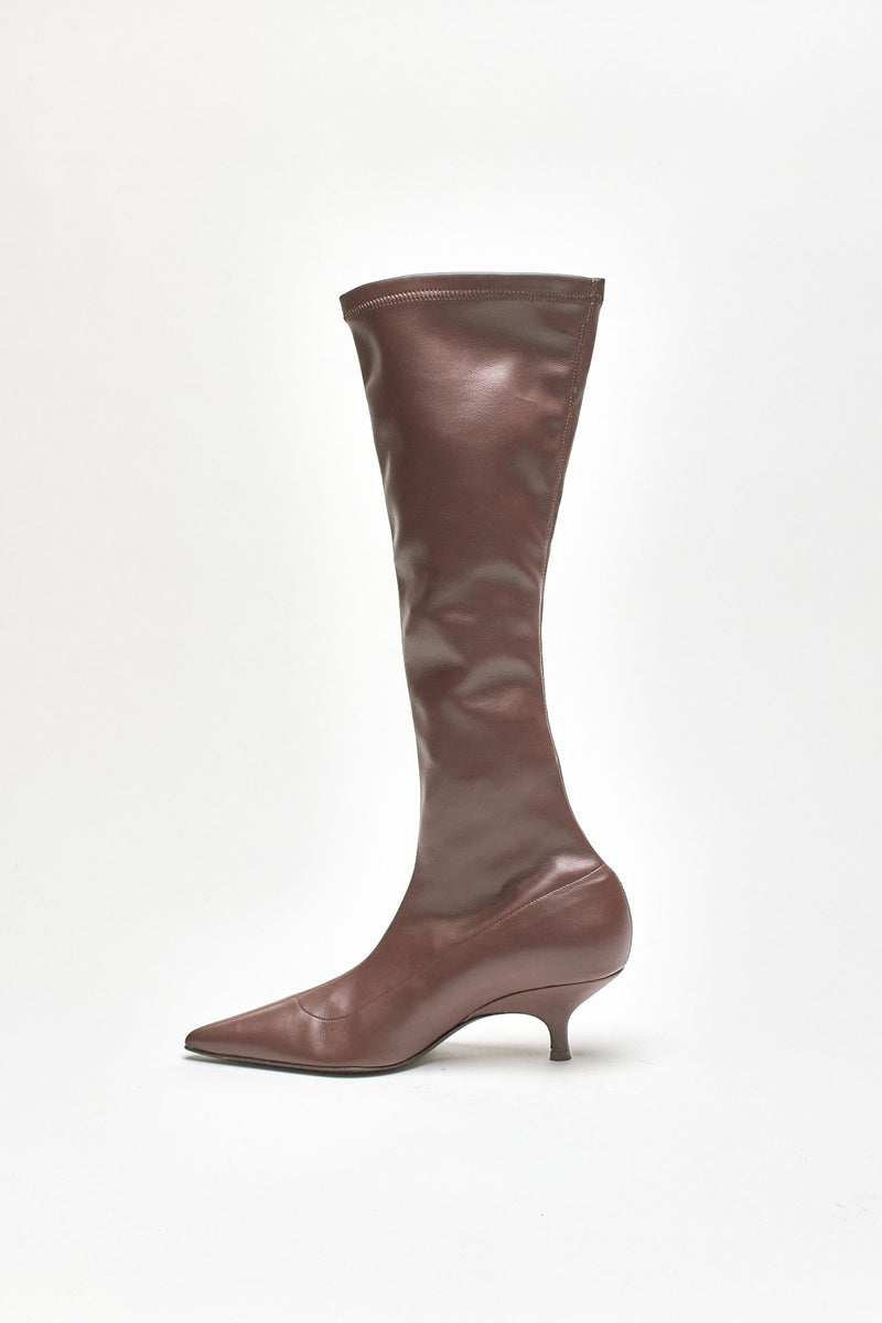 stivali hera in pelle sintetica cioccolato donna Gia borghini - 4