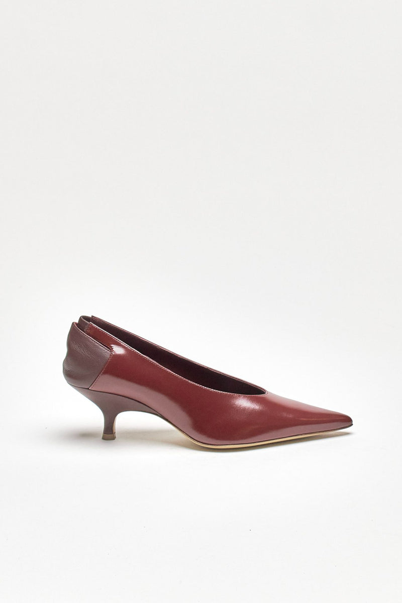 décolleté sloane in pelle bordeaux donna Gia borghini - 1