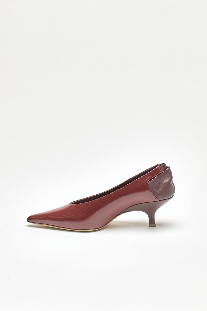 décolleté sloane in pelle bordeaux donna Gia borghini - 4