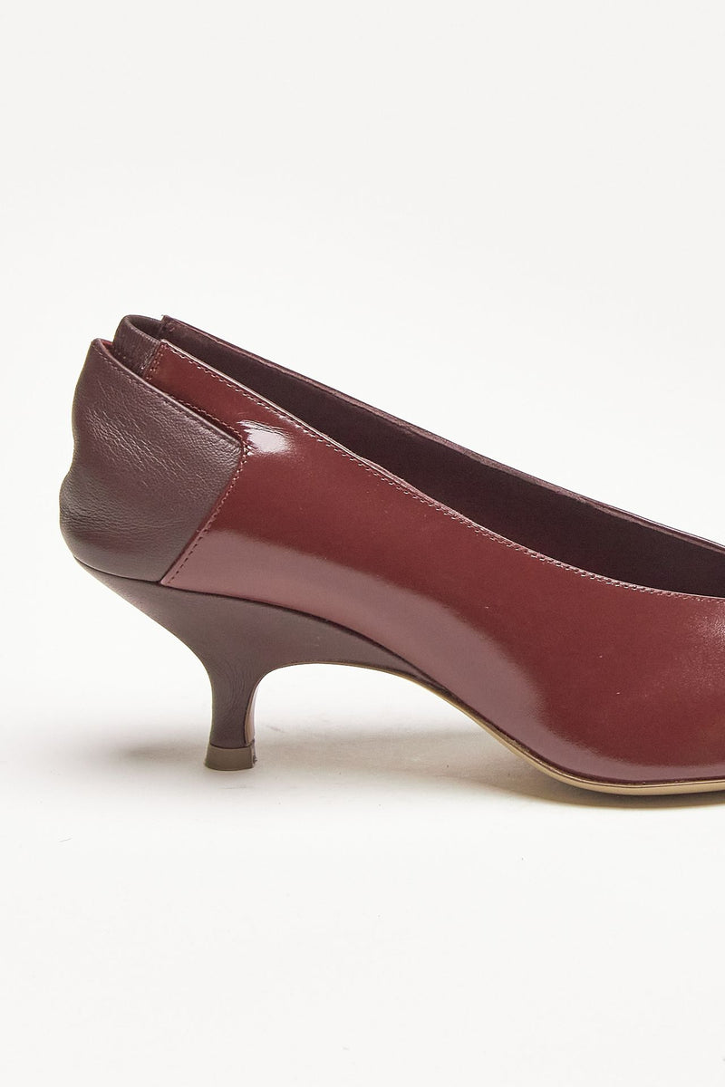 décolleté sloane in pelle bordeaux donna Gia borghini - 6