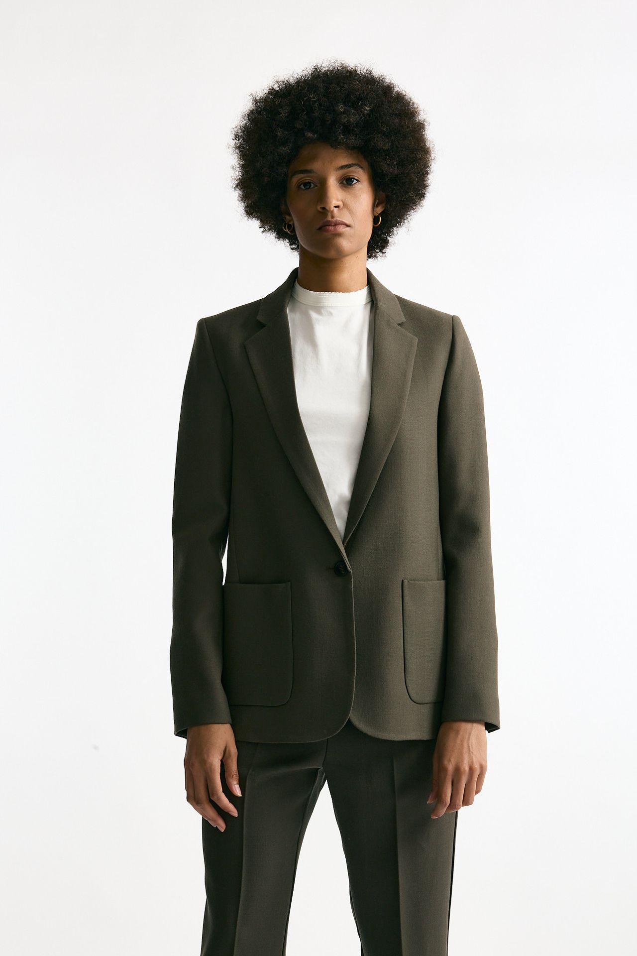 Giacca monopetto verde militare donna Grifoni - 2