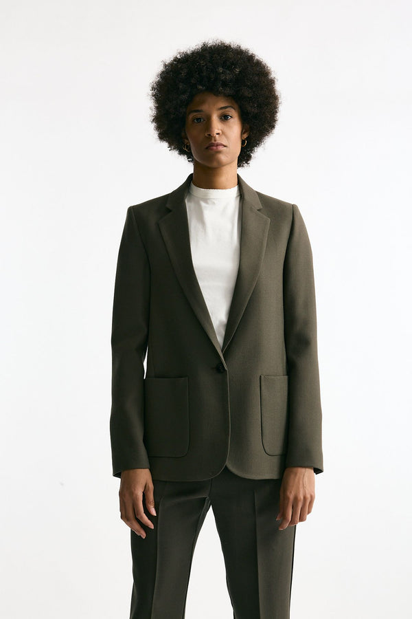 Giacca monopetto verde militare donna Grifoni