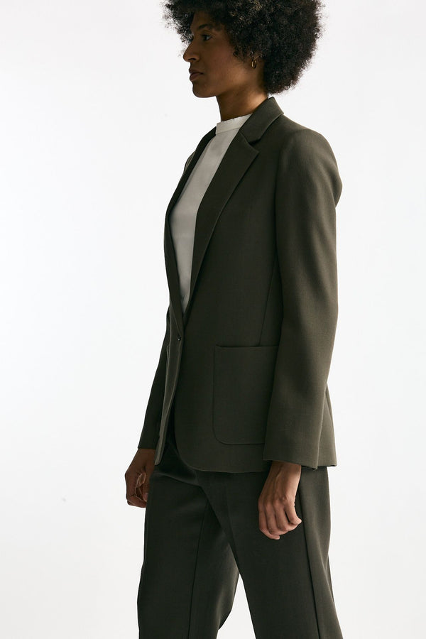 Giacca monopetto verde militare donna Grifoni