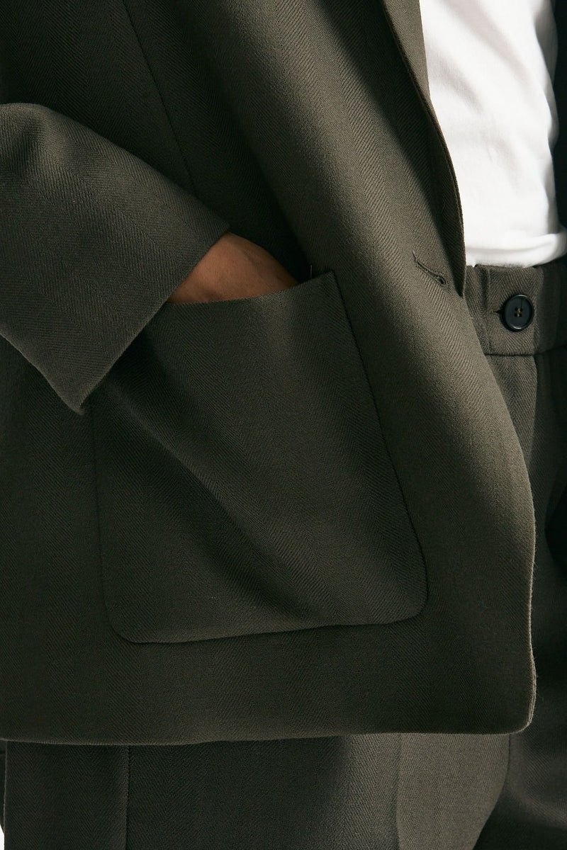 Giacca monopetto verde militare donna Grifoni - 4