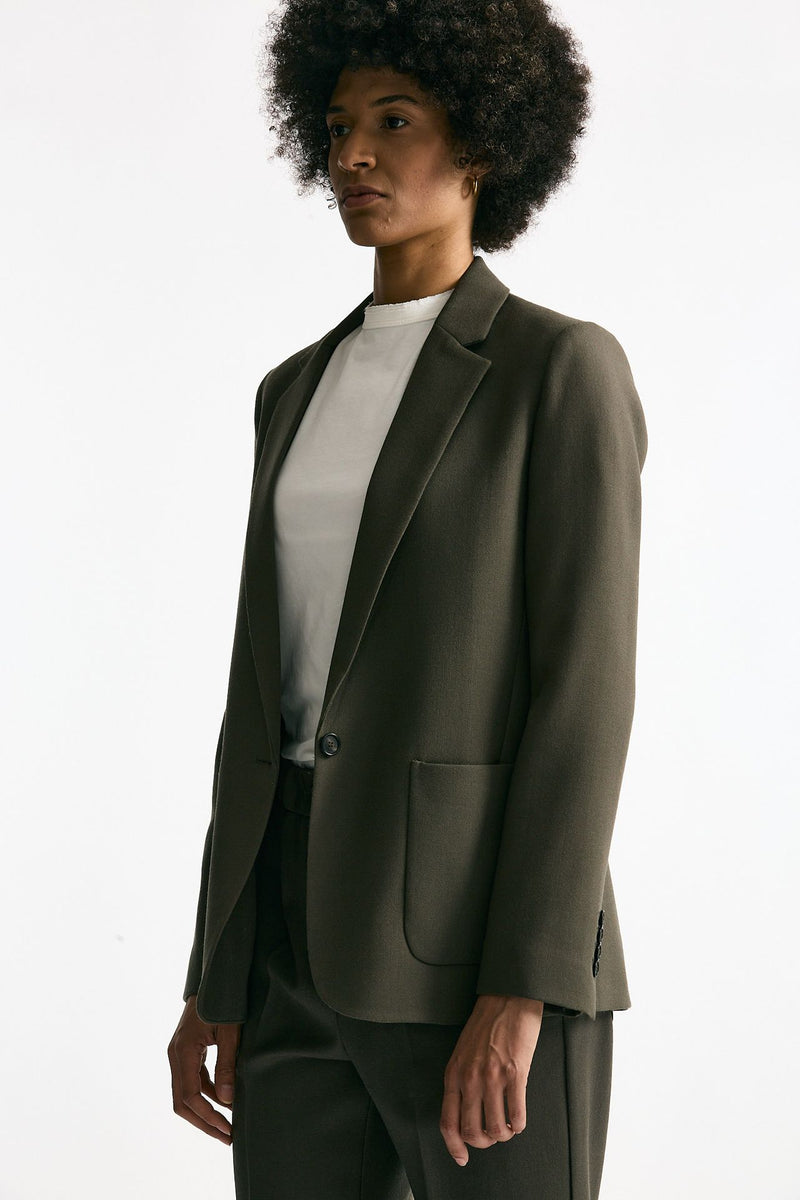 Giacca monopetto verde militare donna Grifoni - 5