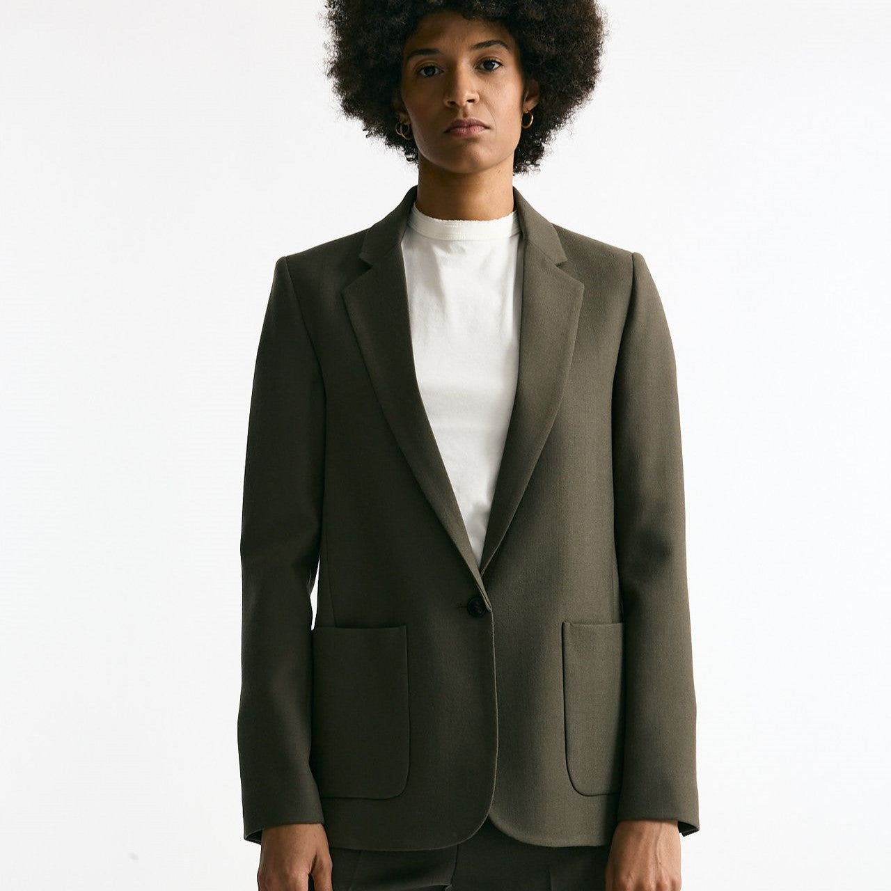 Giacca monopetto verde militare donna Grifoni - 8