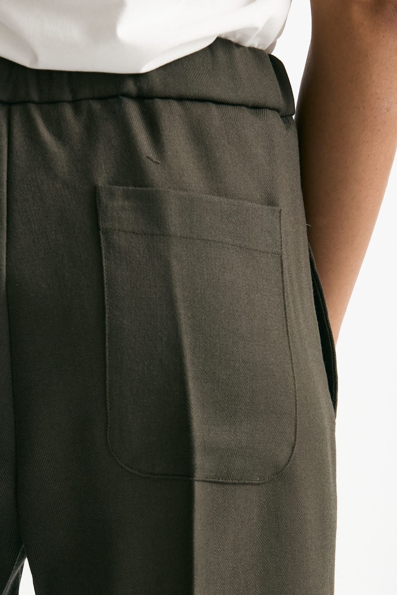 Pantalone morbido verde oliva donna Grifoni - 5