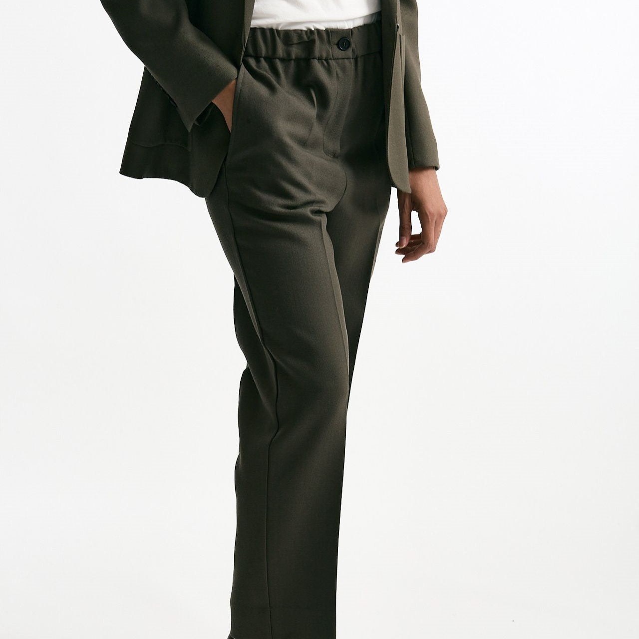 Pantalone morbido verde oliva donna Grifoni - 6