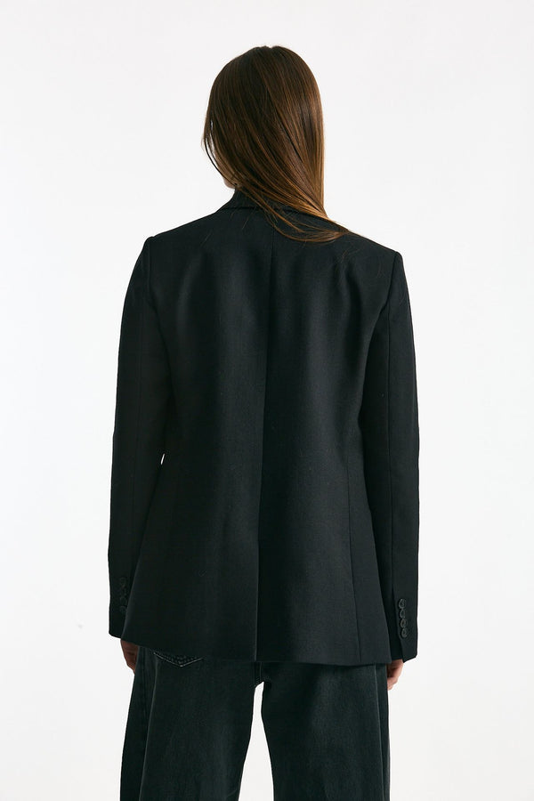 Giacca monopetto in lana nero donna Grifoni