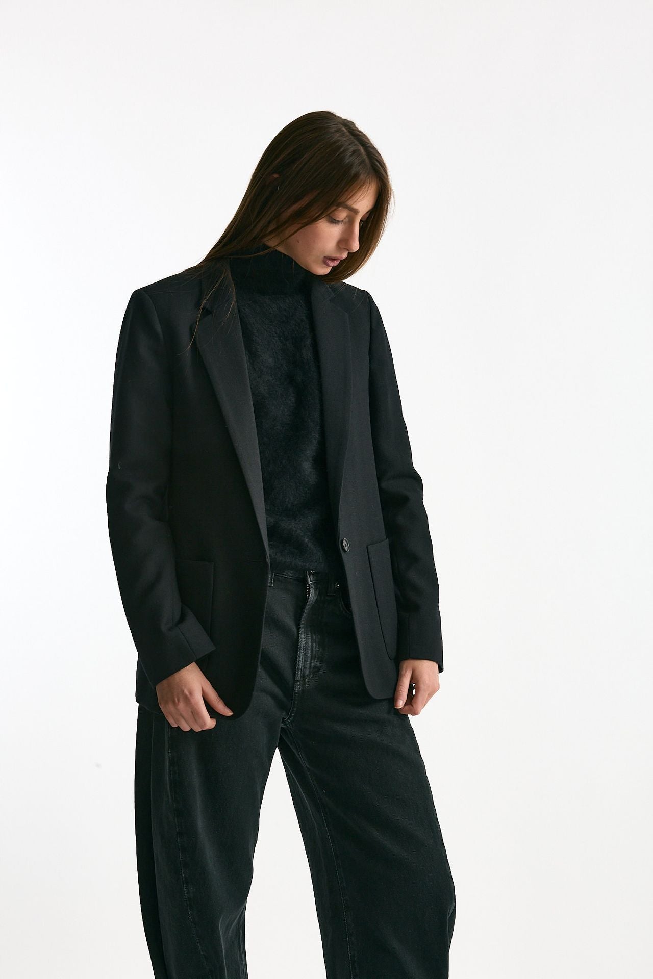 Giacca monopetto in lana nero donna Grifoni - 3