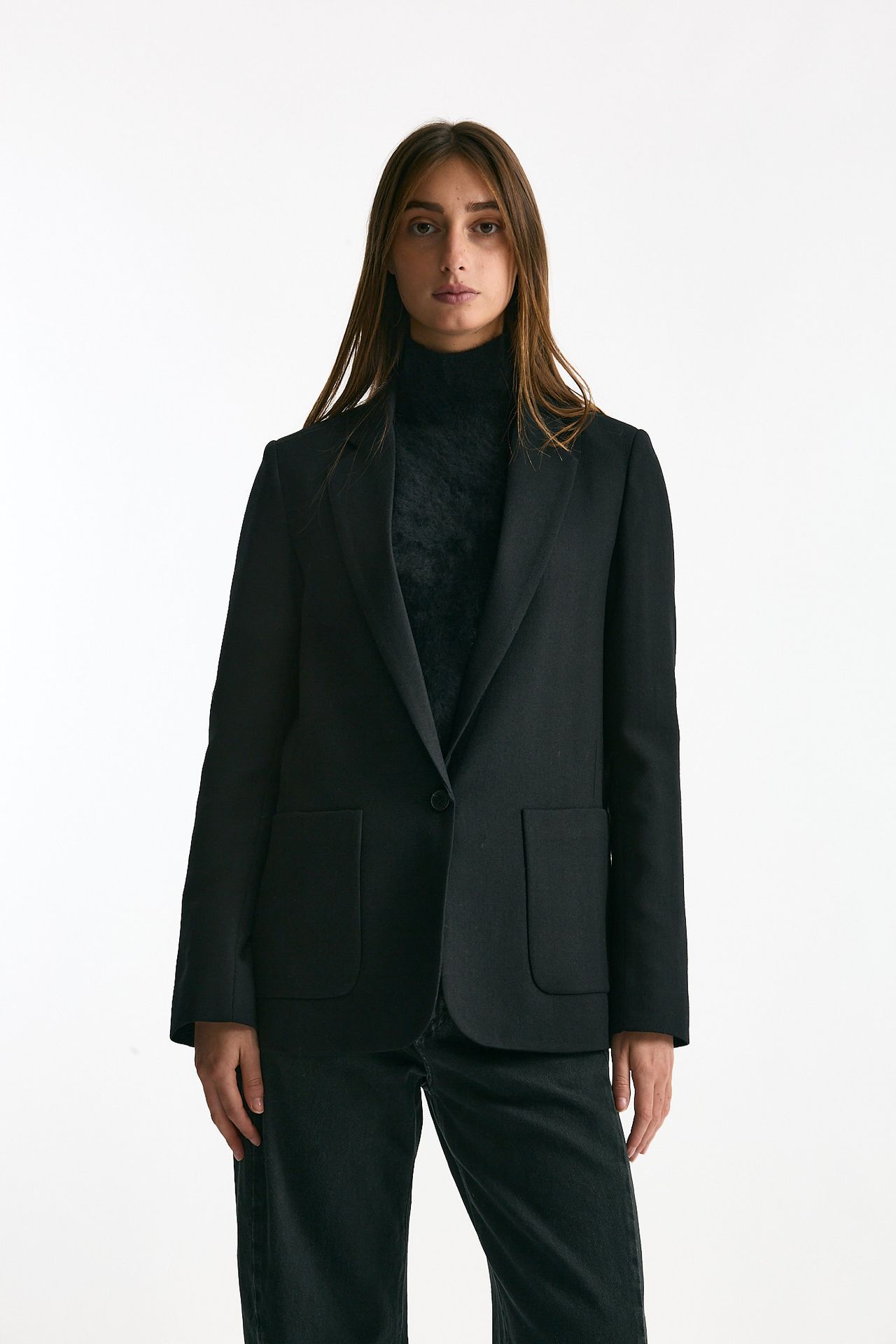 Giacca monopetto in lana nero donna Grifoni - 6