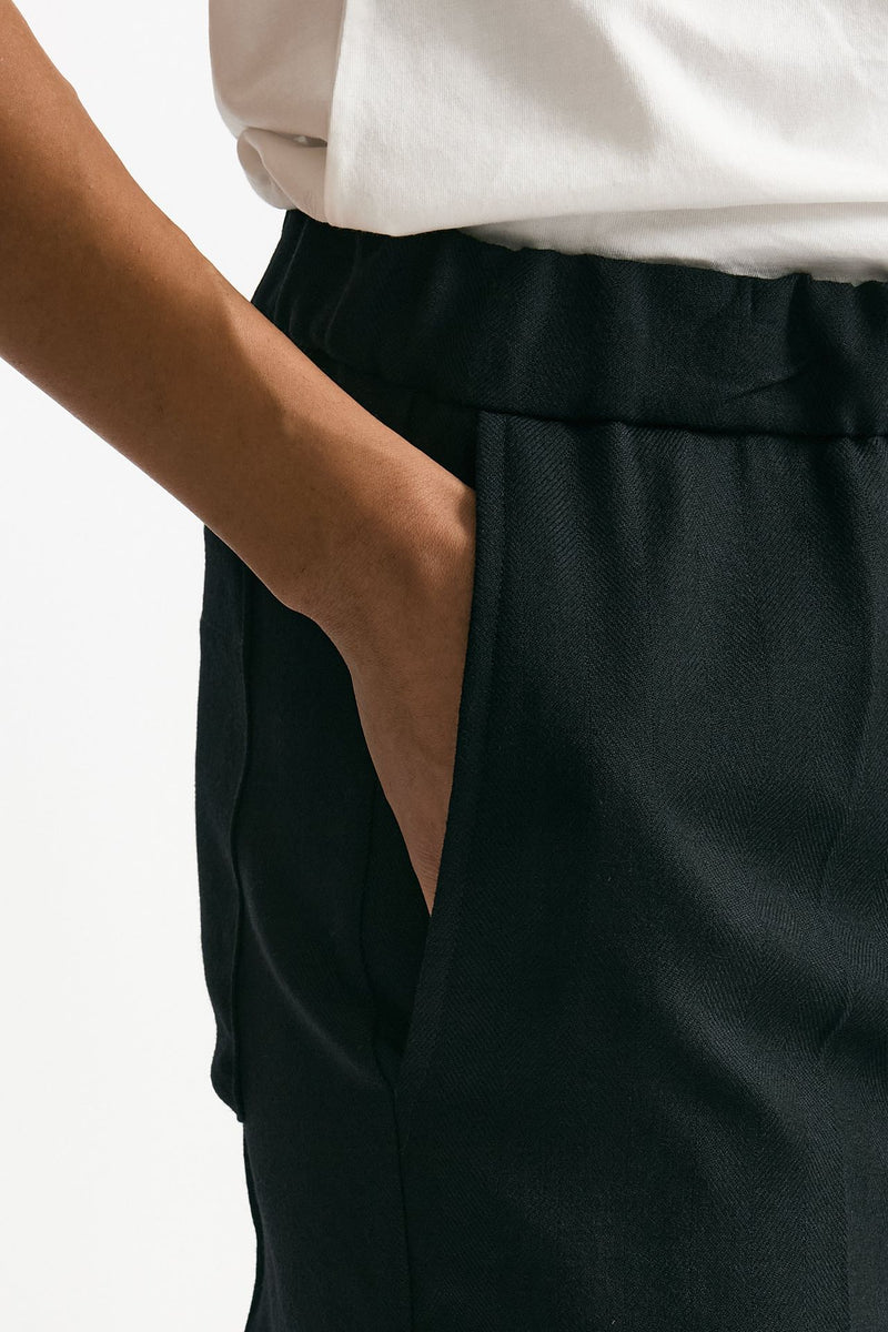 Pantalone morbido in lana nero donna Grifoni - 6