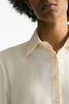 Camicia serafino misto seta crema donna Grifoni - 5