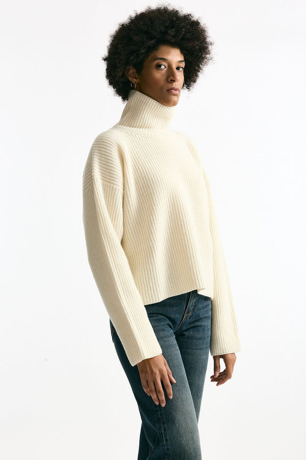 Maglia dolcevita in lana bianco donna Grifoni