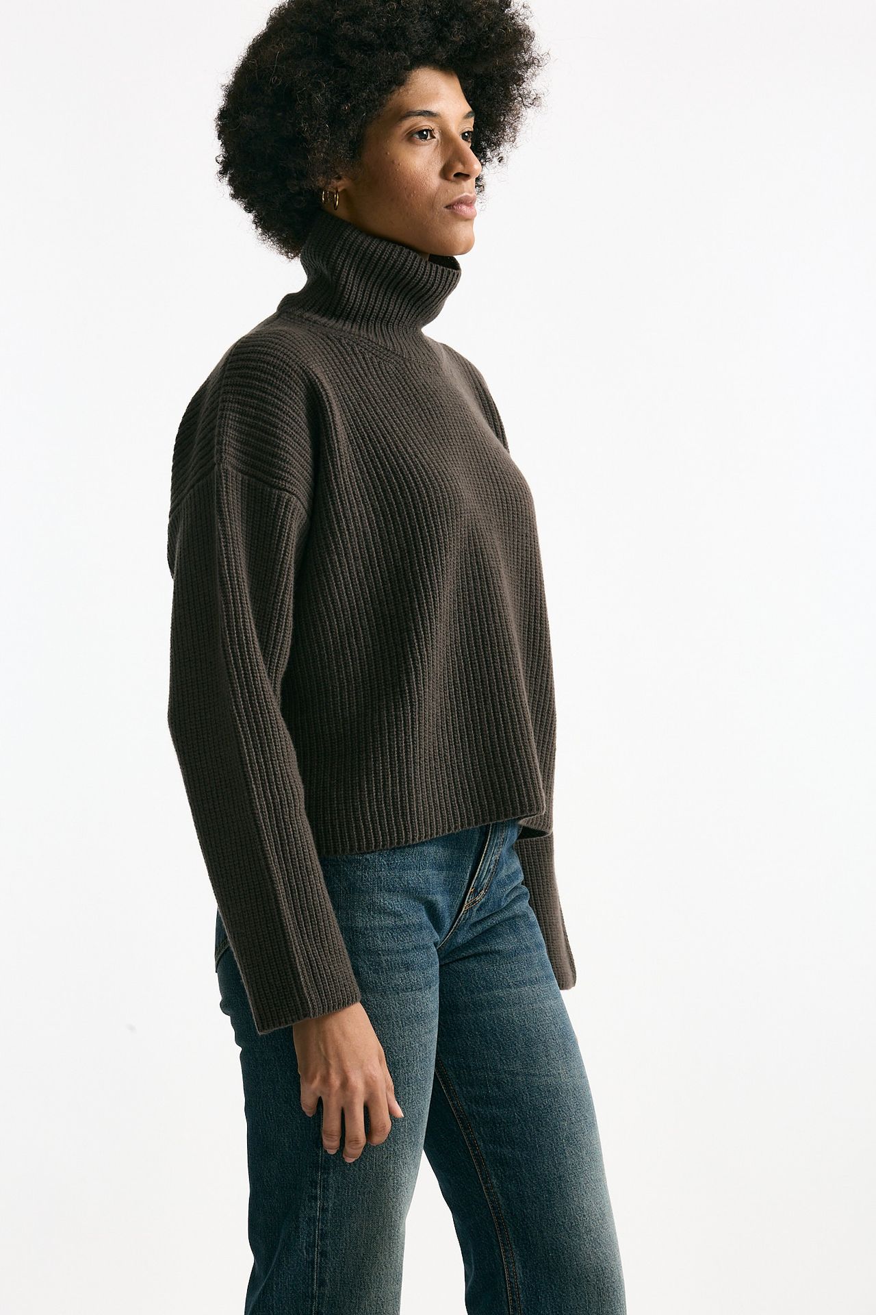 Maglia dolcevita in lana fango donna Grifoni - 2