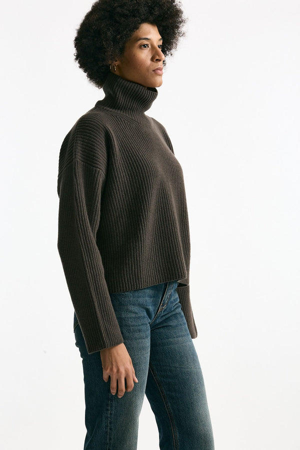 Maglia dolcevita in lana fango donna Grifoni