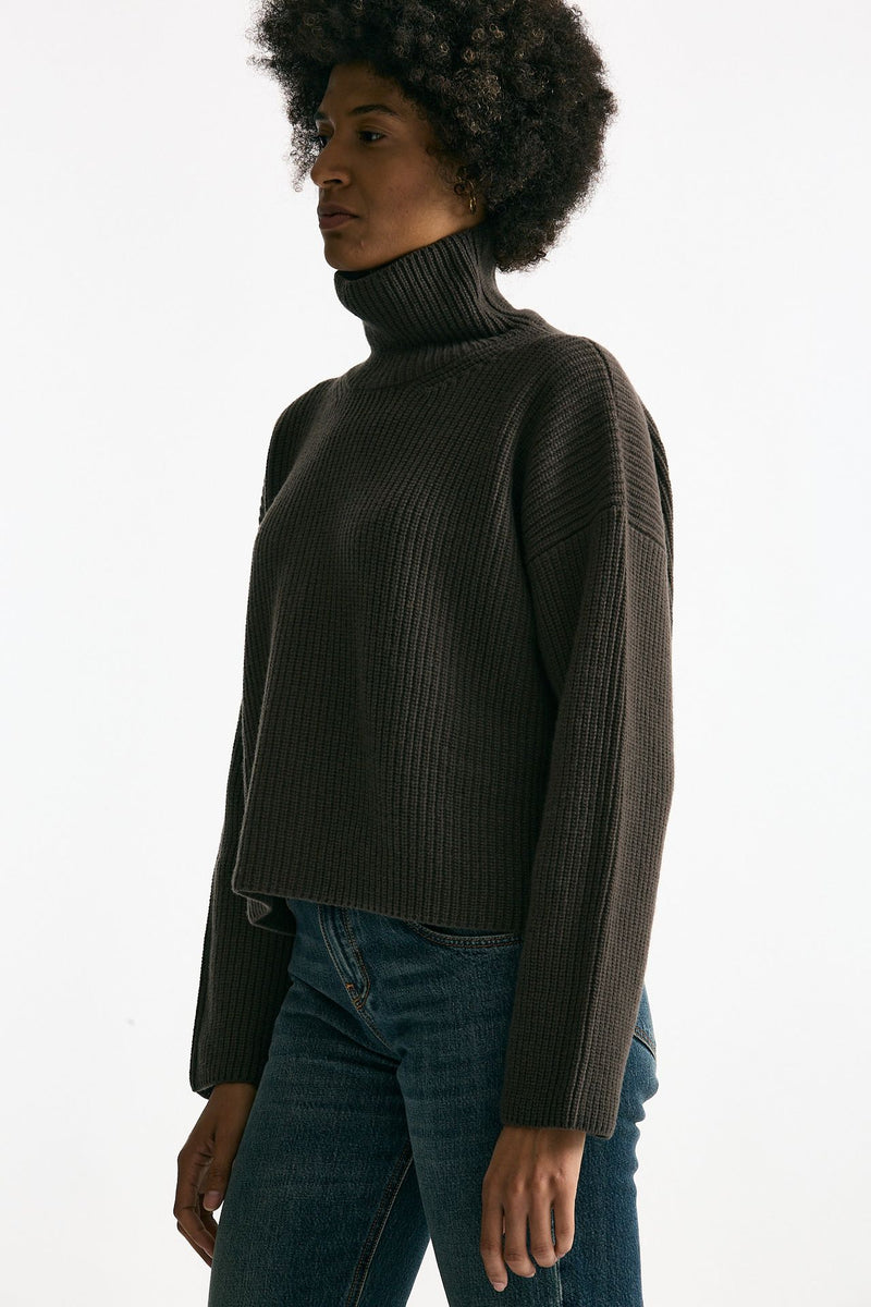 Maglia dolcevita in lana fango donna Grifoni - 4