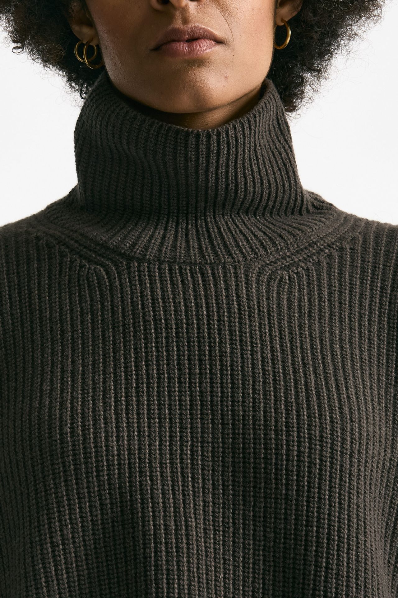 Maglia dolcevita in lana fango donna Grifoni - 5