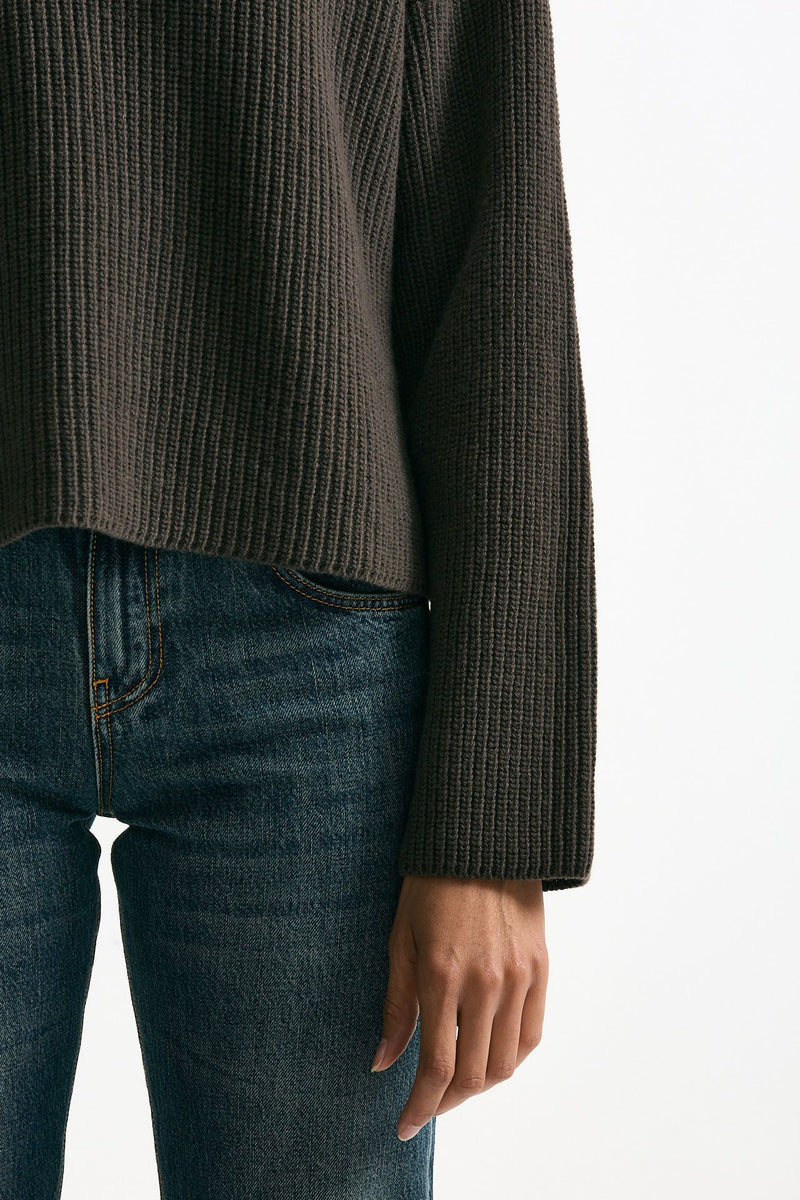 Maglia dolcevita in lana fango donna Grifoni - 6