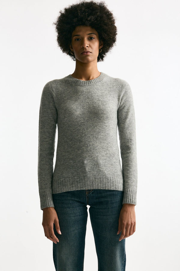 Maglia in cachemire e seta grigio melange donna Grifoni