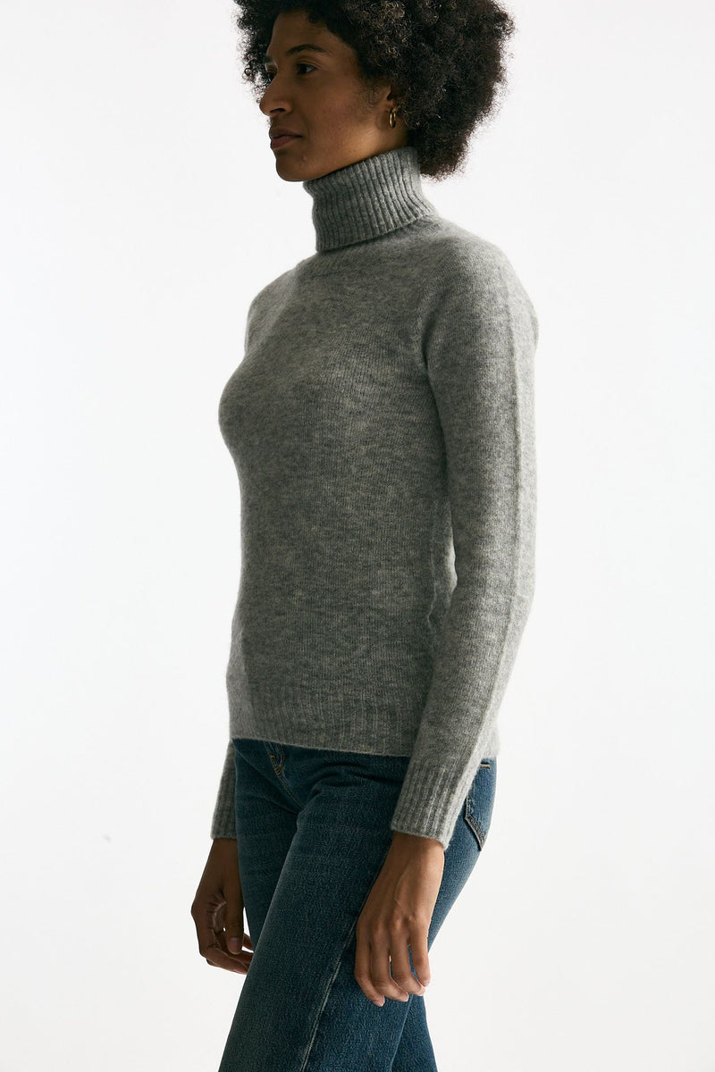 Dolcevita in cachemire e seta grigio melange donna Grifoni - 2