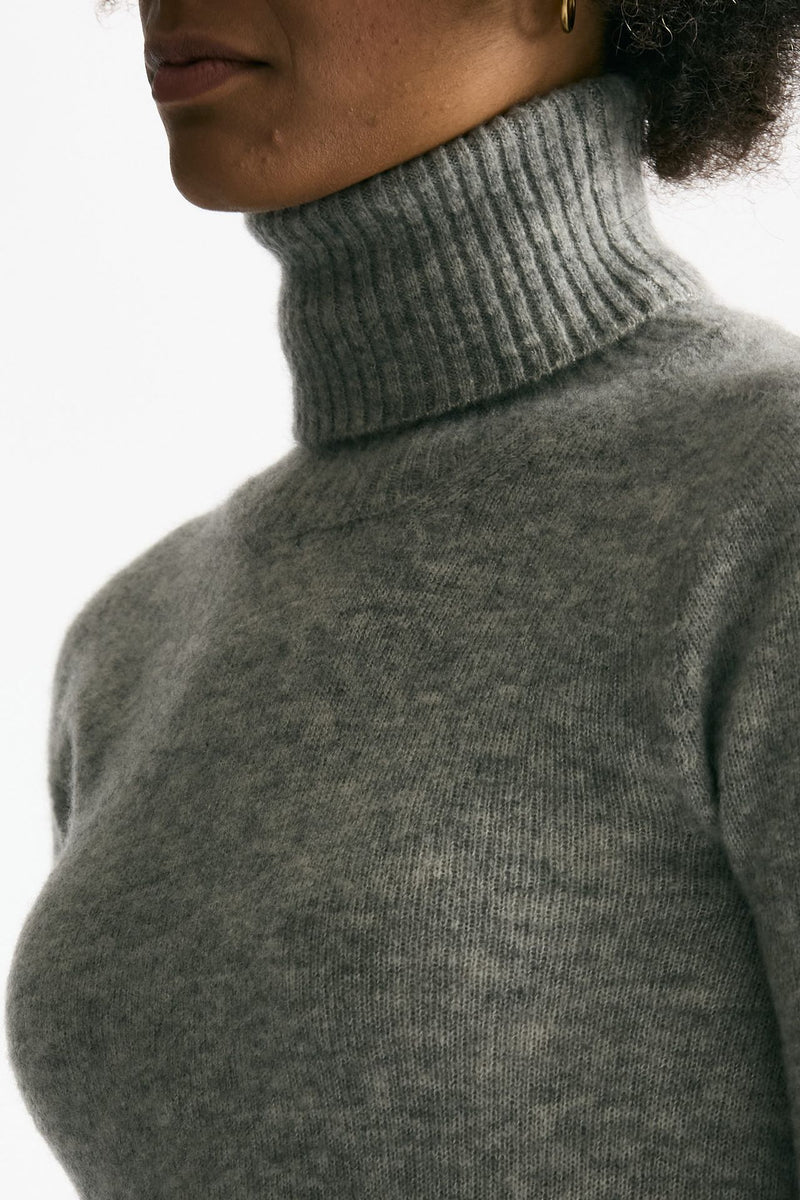 Dolcevita in cachemire e seta grigio melange donna Grifoni - 3