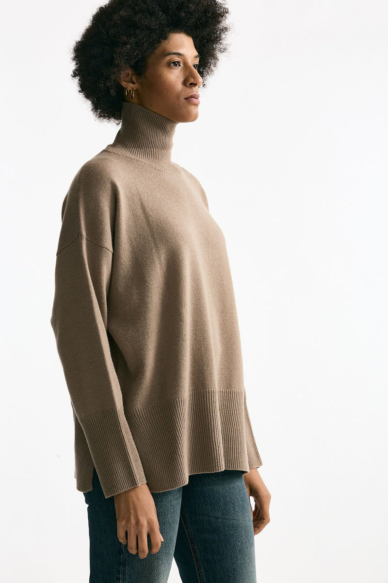 Dolcevita over in lana tortora donna Grifoni - 3