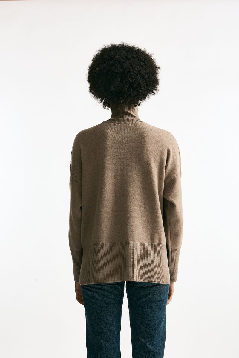 Dolcevita over in lana tortora donna Grifoni - 4