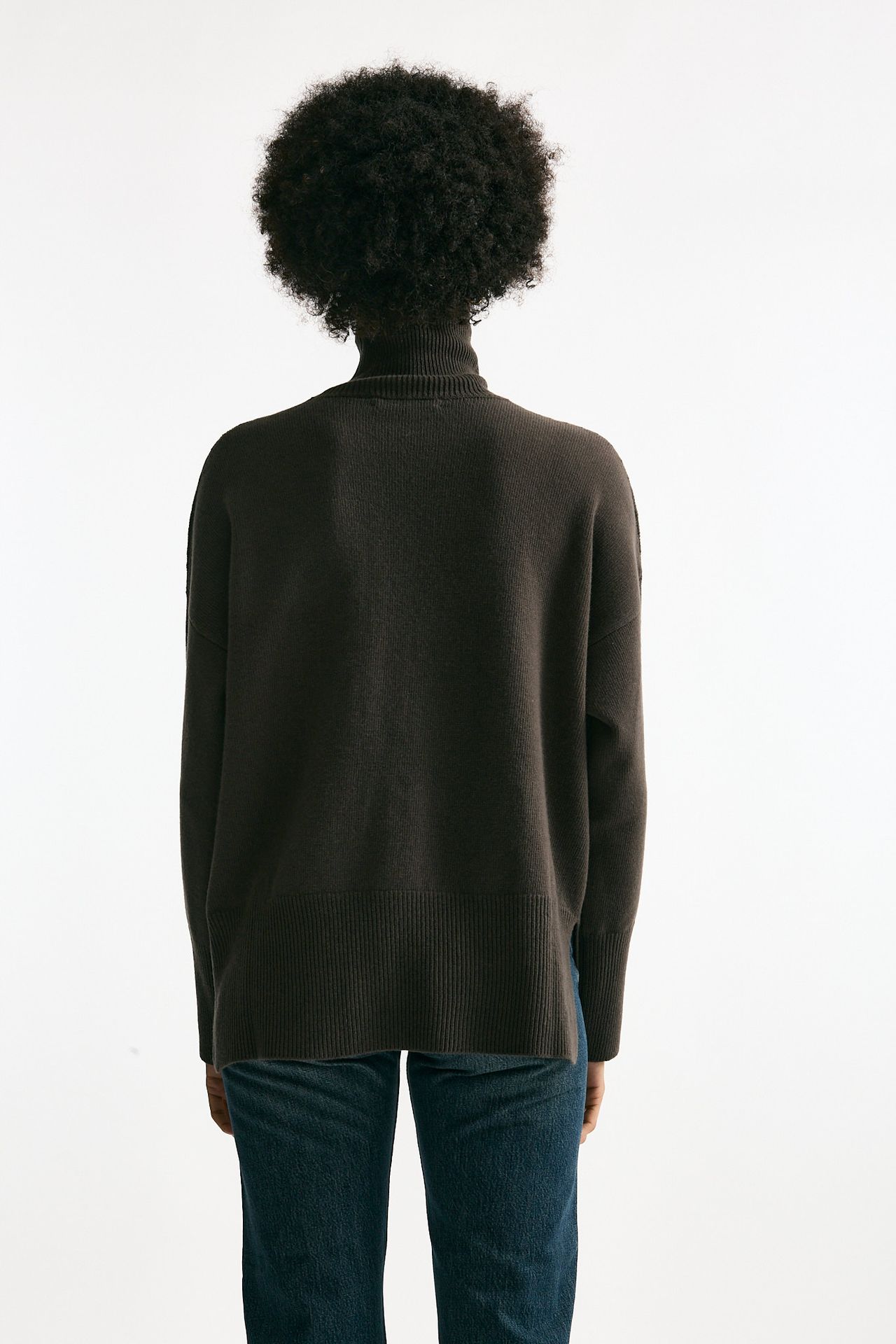 Maglia dolcevita over in lana fango donna Grifoni - 3