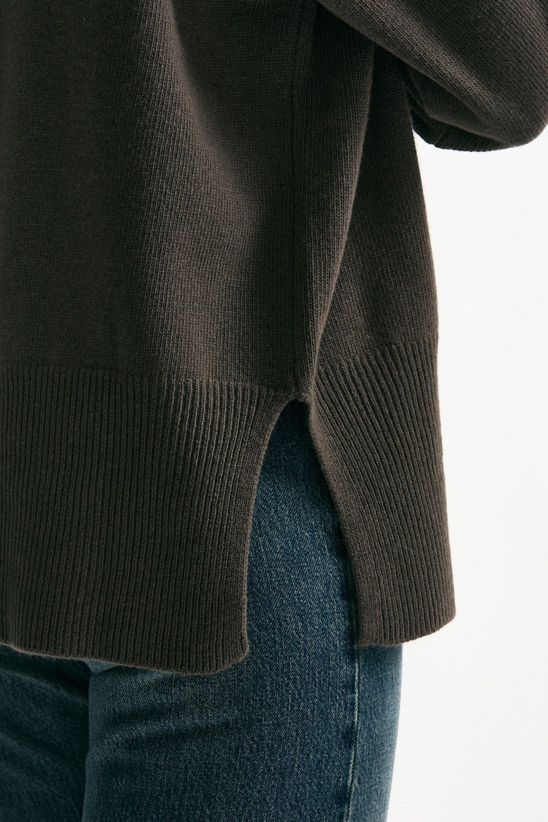 Maglia dolcevita over in lana fango donna Grifoni - 6