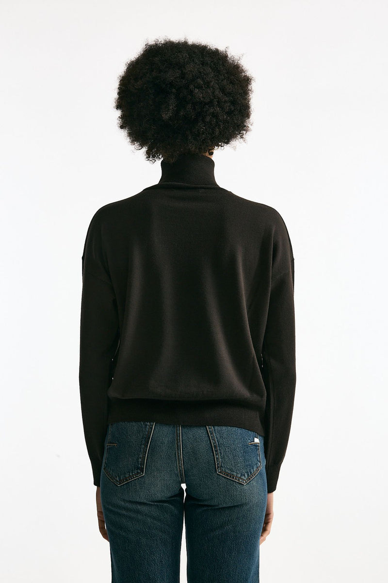 Maglia in lana rasata cioccolato donna Grifoni - 4