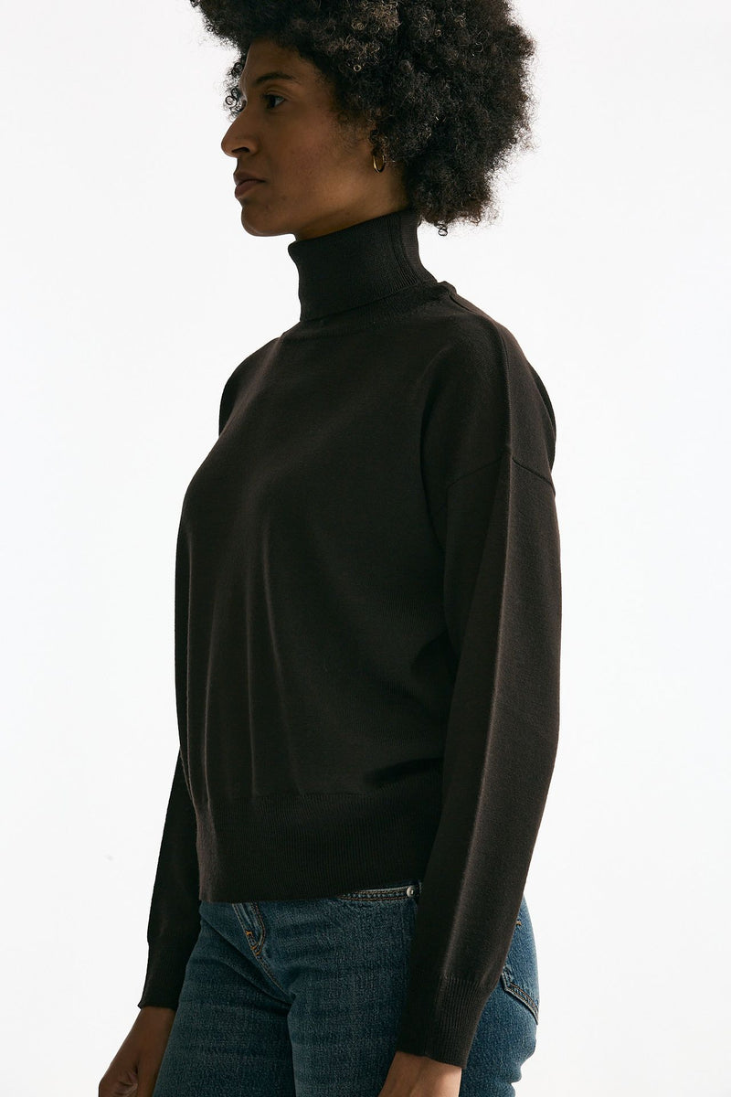 Maglia in lana rasata cioccolato donna Grifoni - 1