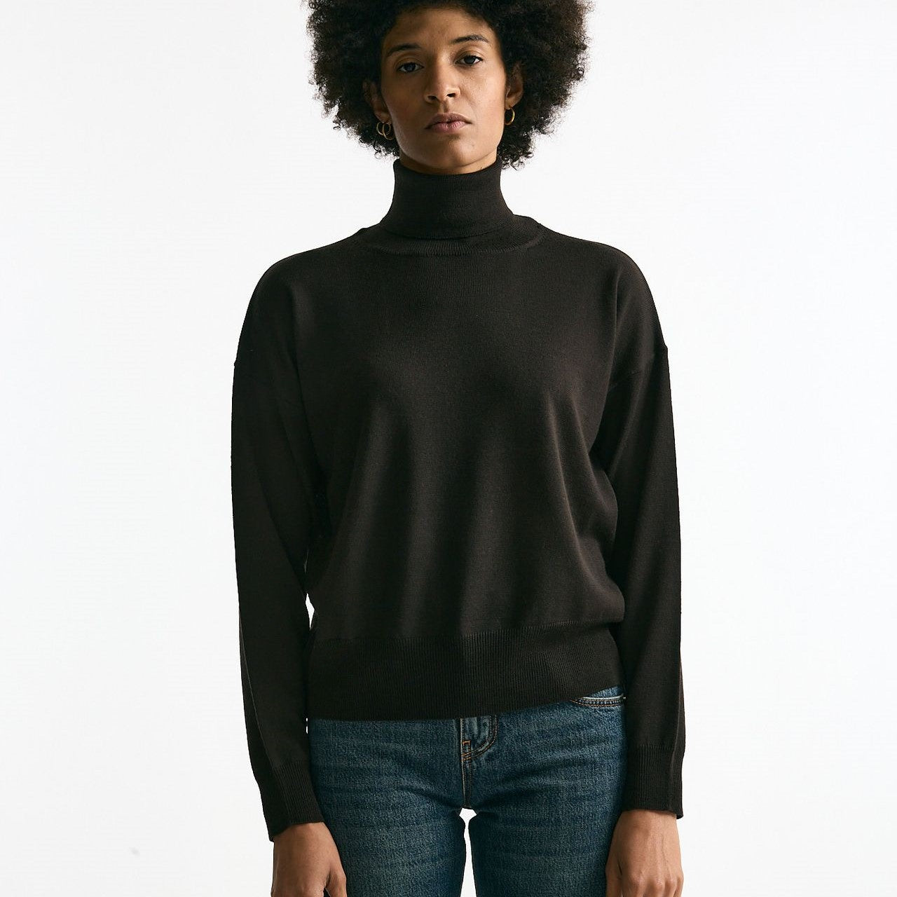 Maglia in lana rasata cioccolato donna Grifoni - 6