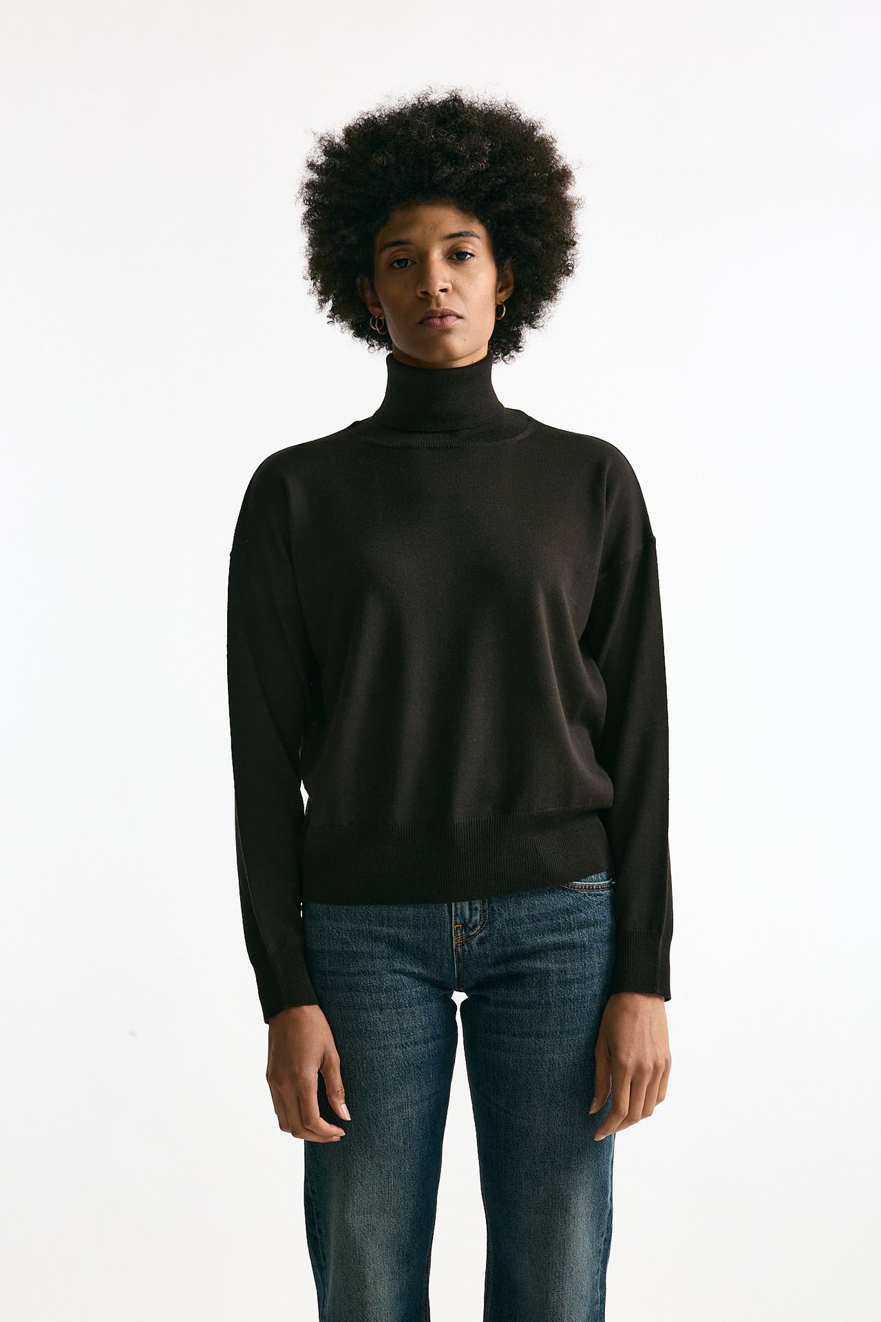 Maglia in lana rasata cioccolato donna Grifoni - 2