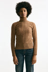 Maglia a trecce cammello cashmere donna Grifoni - 1