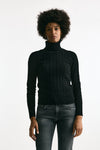 Maglia a trecce in cashmere nero donna Grifoni - 2