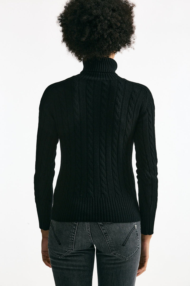 Maglia a trecce in cashmere nero donna Grifoni - 4