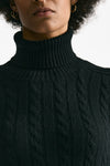 Maglia a trecce in cashmere nero donna Grifoni - 5