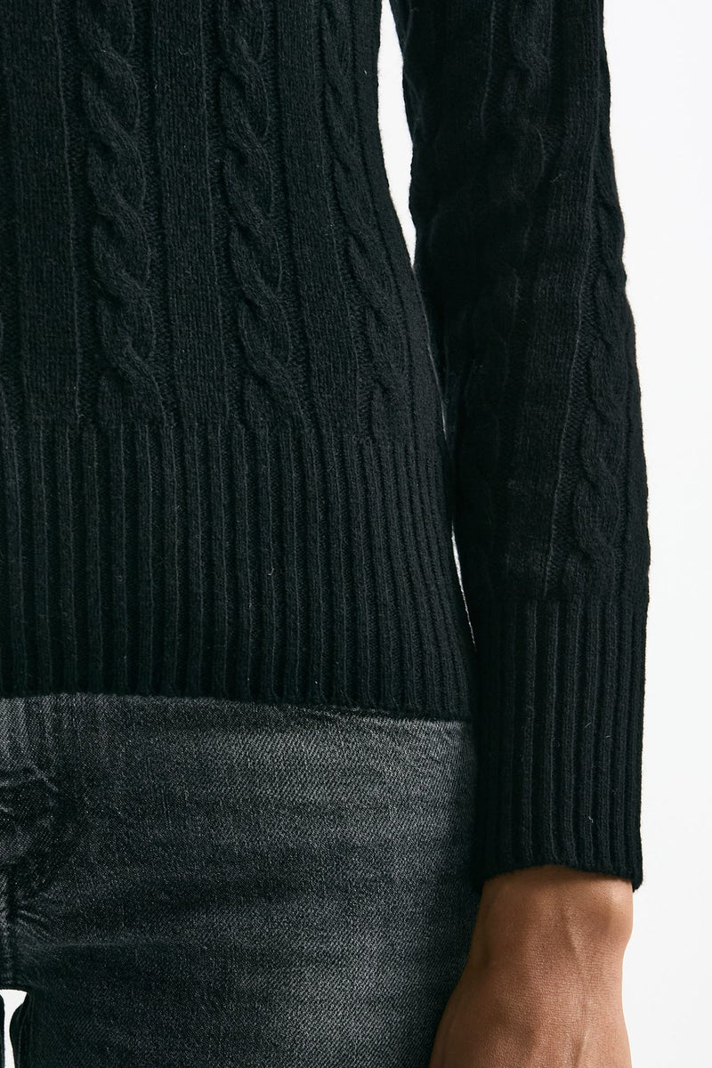 Maglia a trecce in cashmere nero donna Grifoni - 6