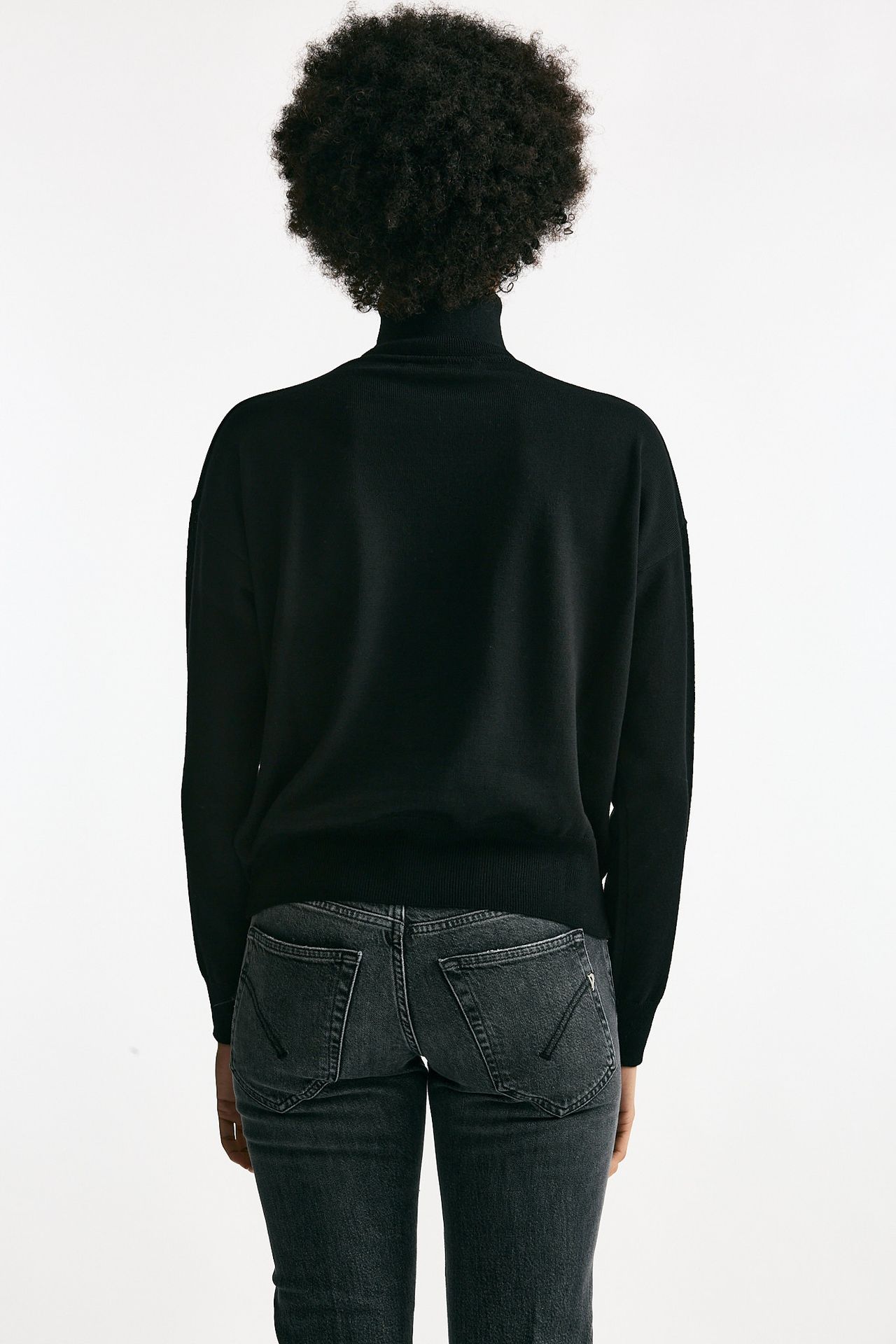 Maglia in lana rasata nero donna Grifoni - 3