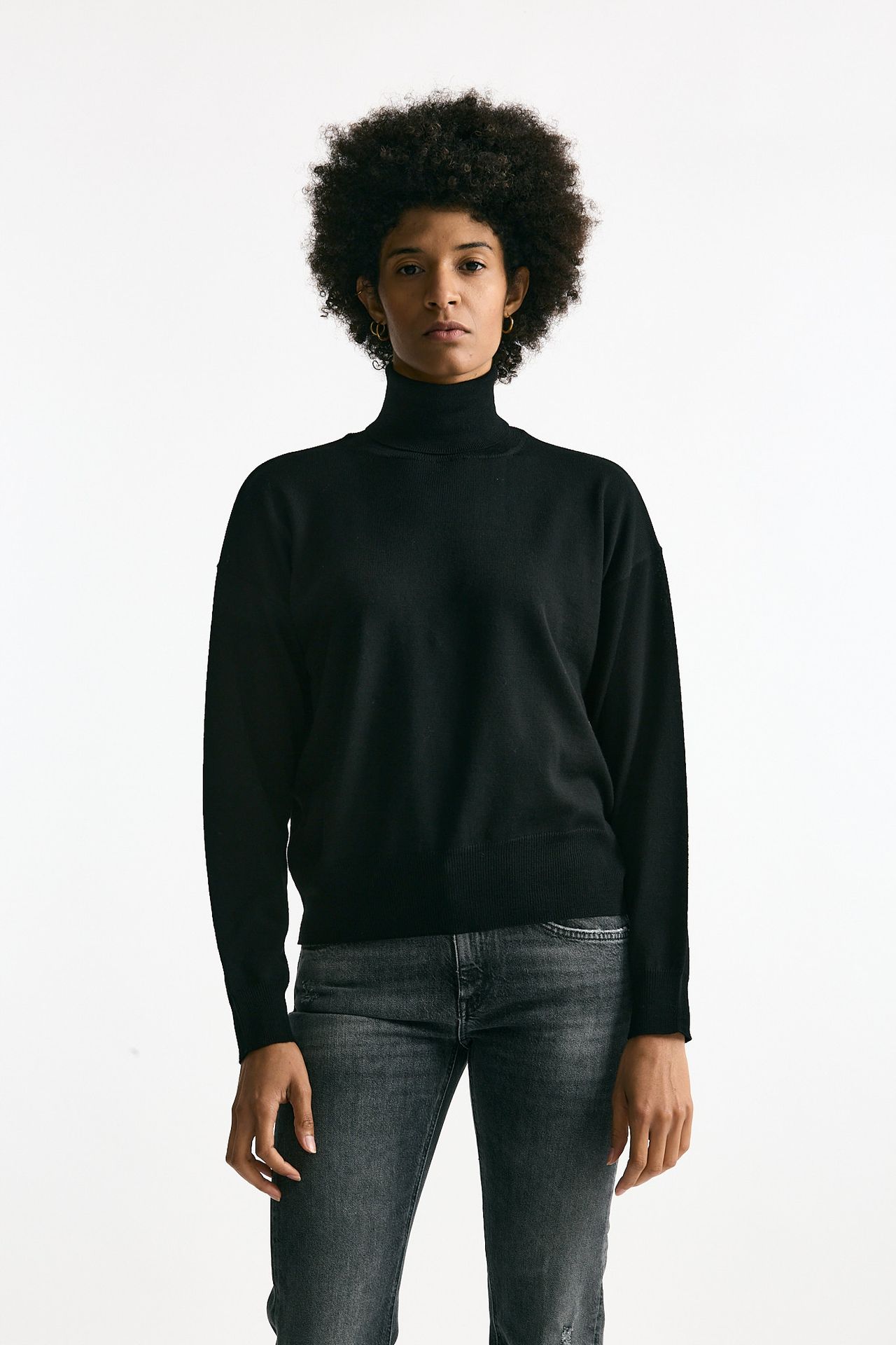 Maglia in lana rasata nero donna Grifoni - 1