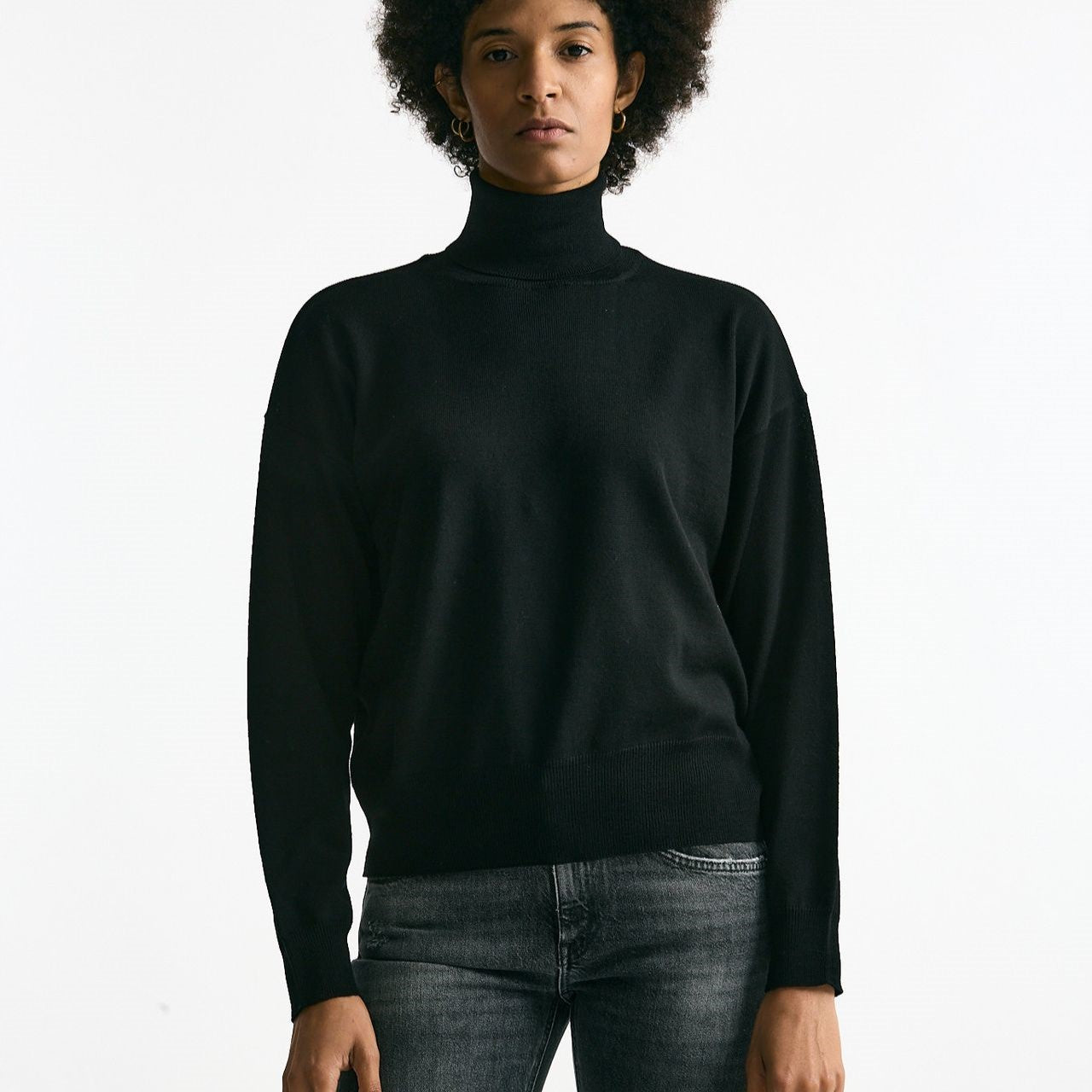 Maglia in lana rasata nero donna Grifoni - 5