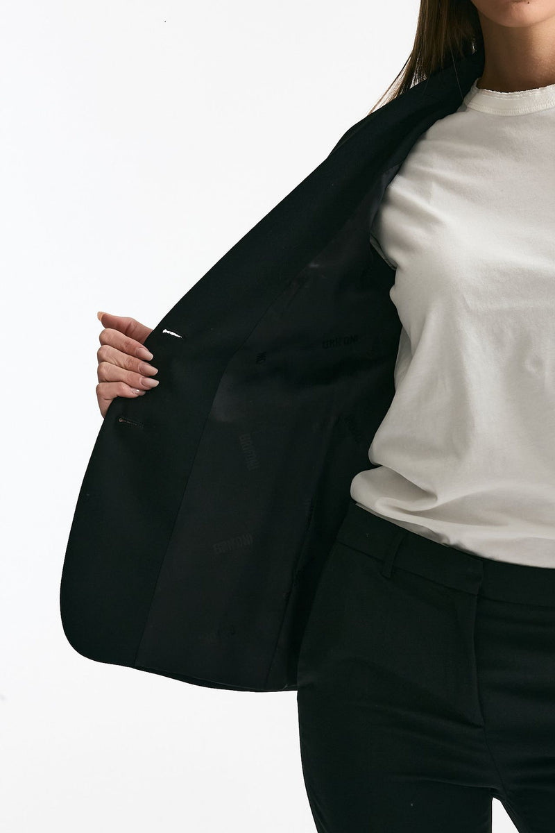 Tailleur in fresco lana nero donna Grifoni - 9