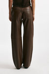 pantalone bonnie in pelle cioccolato donna Haikure - 3