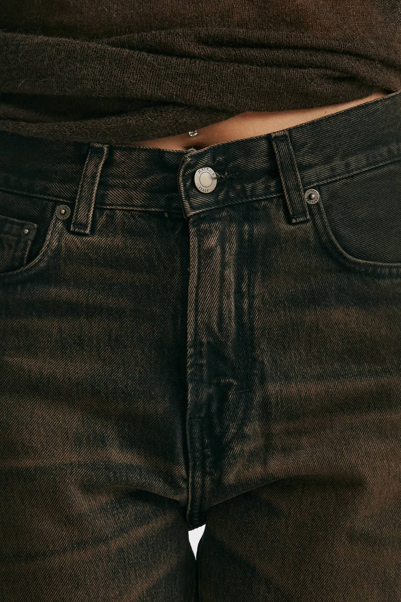 jeans palazzo korea lavaggio black brown donna Haikure - 5