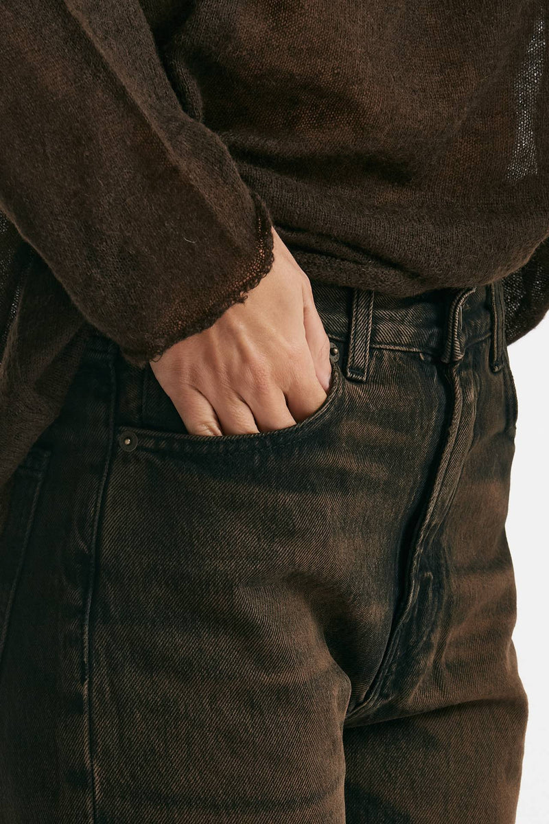 jeans palazzo korea lavaggio black brown donna Haikure - 6