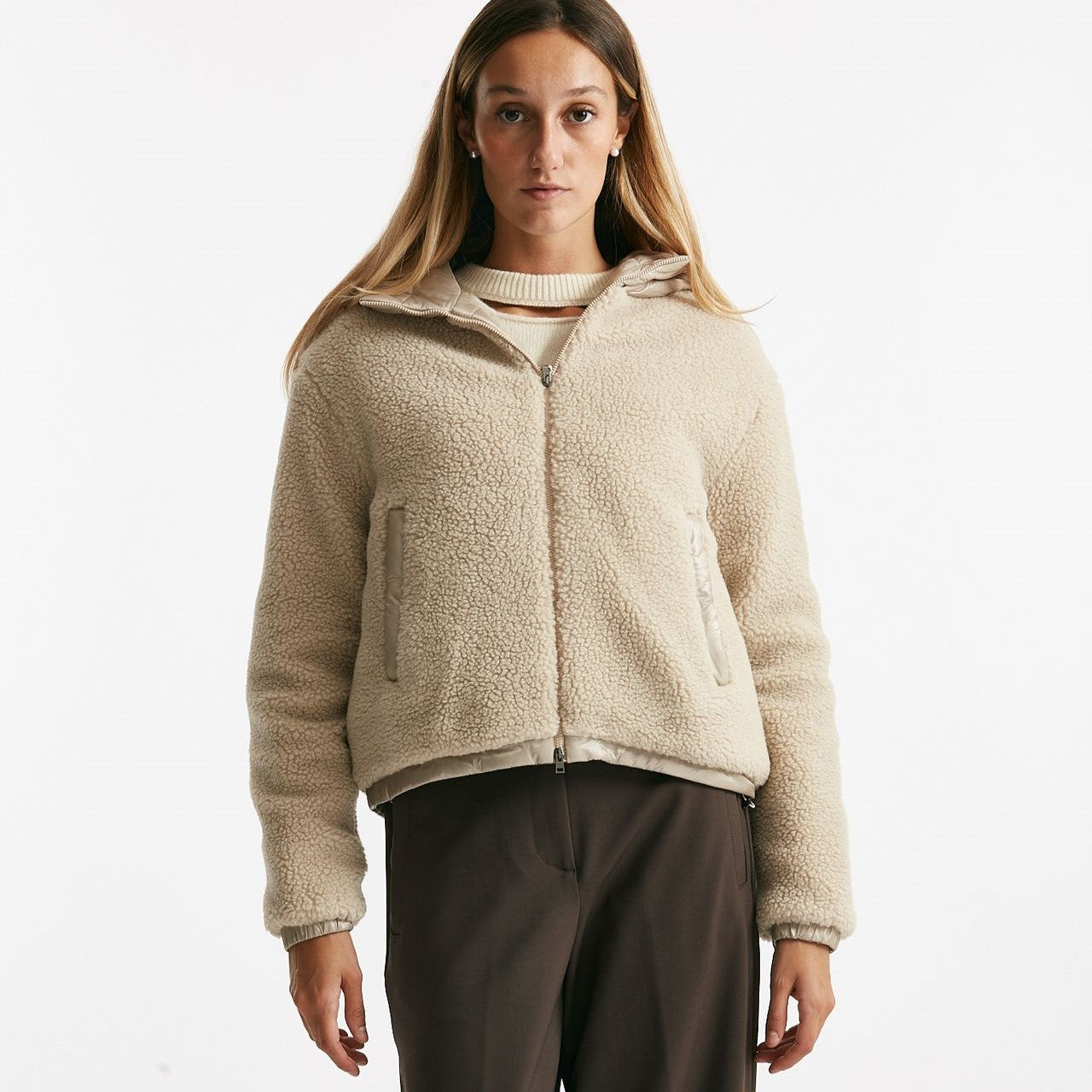 bomber teddy e nylon beige donna Herno - 6